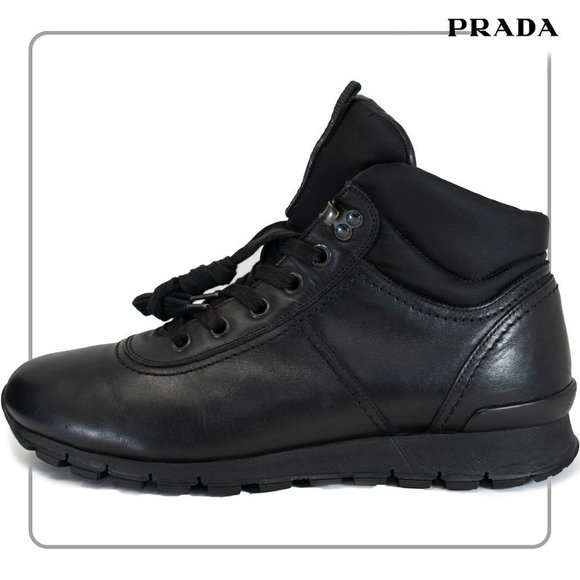 Prada Men's Leather High Top Sneaker Boots (size 11 US) - Picture 1 of 14